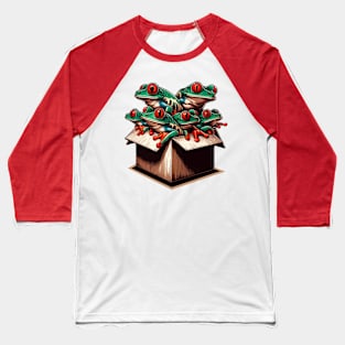 Red eye frogs inside an open box Baseball T-Shirt